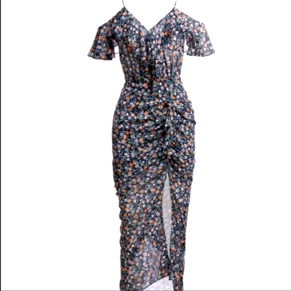 Veronica Beard Marylin Cold Shoulder Floral Silk Wrap Dress Sz 2 NEW - Picture 7 of 8